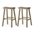 thumbnail image 1 of Maven Lane Vincent Wooden Rustic Kitchen Bar Stool, Antiqued Grey, Set of 2, 1 of 6