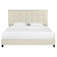 thumbnail image 4 of Bridgevine Home King Size Tall Dynasty Beige Tufted Headboard Upholstered Platform Bed, 4 of 13
