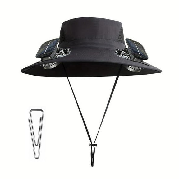 Ankereame Men's Outdoor Solar Fan Hat with USB Charging, 3-Speed, Detachable Fan - UV Protection, Breathable for Fishing, Hiking, Gardening