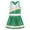 Green, variant on renvena Youth Girls Cheerleading PerformanceDancewear Cheer Sequins Printed Crop Top with Mini Skirt Cheer leader Uniform Blue 10