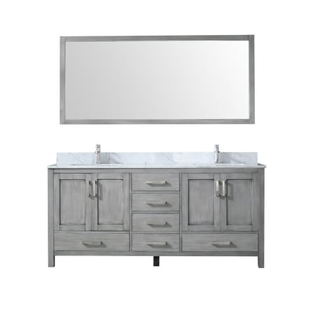 72 Double Vanity Distressed Grey Carrera Marble Top Wh Sq Sink 72 Double Vanity Distressed Grey Carrera Marble Top Wh Sq Sink