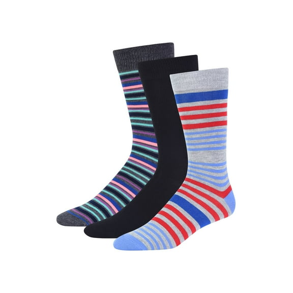 Men's Premium Classic Fashion Crew Socks Assorted Styles (12 Pairs - Stripe 2 , 10-13)