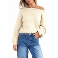 thumbnail image 2 of Knitted Cardigan Sweater Autumn Winter Long Sleeve Solid Lace Up Top Knitwear Female Outerwear Jacket Cream White S, 2 of 10