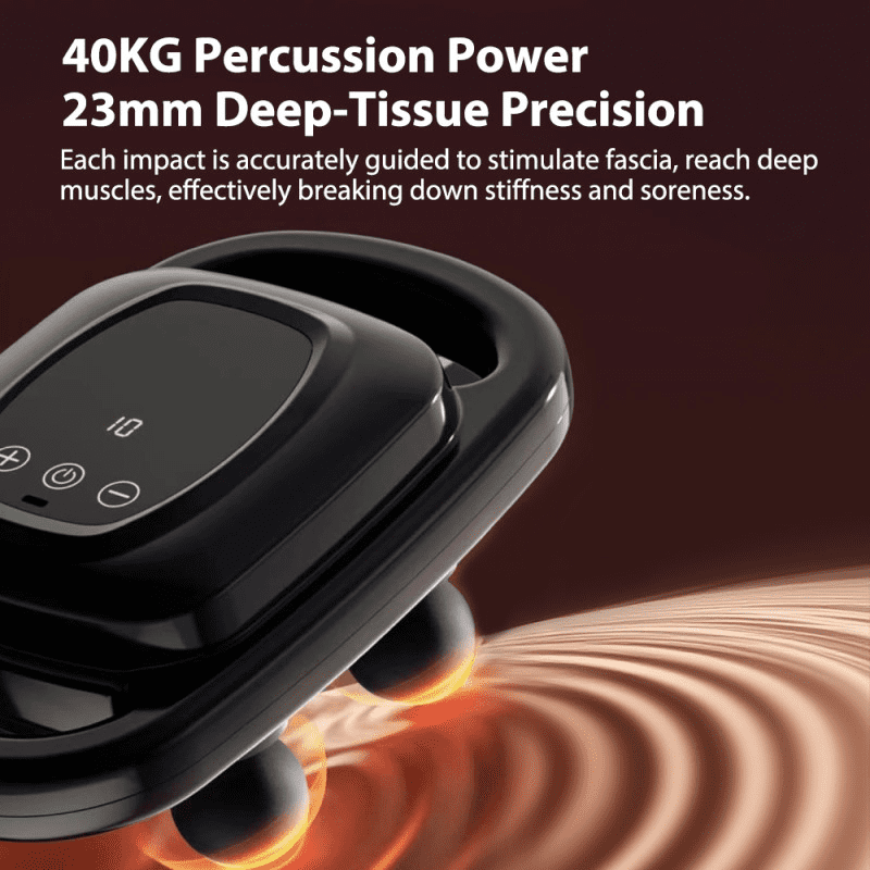 6 Head Massage Gun, Electric Massage Tools, Deep Percussion Massager with 9 Modes & 9 Speed for Neck, Back, Shoulders, Legs Relief & Relax, 40KG Thrust, 10-Min Auto Timer