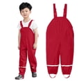 thumbnail image 2 of shoper Kids Rain Pants Waterproof Solid Color with Reflective Strips Lightweight Rain Bodysuits Easy-To Kids Raincoat Red 140/XXL, 2 of 5