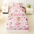 thumbnail image 3 of Castle Fairy Ballet Dance Girl Twin Sheets 3pcs,Floral Butterfly Flamingo Bedding,Pink White,1 Fitted Sheet, 1 Flat Sheet and 1 Pillowcase, 3 of 6