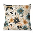 thumbnail image 2 of Designart "Teal Serenade in Classic Romance" Floral Printed Throw Pillow, 2 of 5