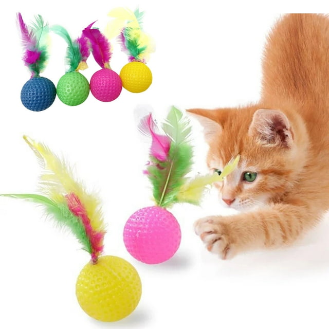 Pet Toys Cat Toy 15 Interactive Indoor for Cats with Feathers and Lightweight Chewing Entertainment 5PCS