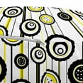 thumbnail image 3 of Abstract Pouf Cover with Zipper, Circular Flower Petals Dots on Minimal Vertical Striped Background, Soft Decorative Fabric Unstuffed Case, 30" W X 17.3" L, Charcoal Grey and Yellow, by Ambesonne, 3 of 5