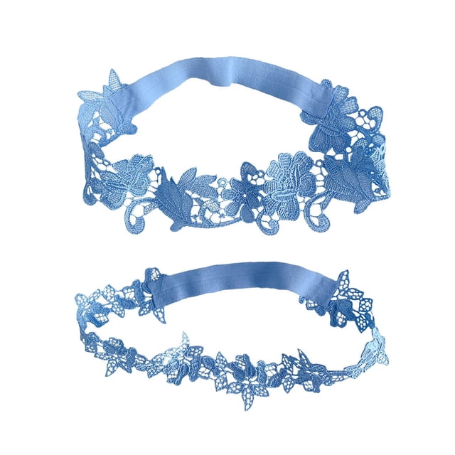 2x Liga Nupcial de La Boda Flor de Encaje Liguero Anillo de La Pierna Novia Muslo Liguero Estiramiento Niñas Pierna Nupcial Liga para La Danza Clubwea Azul Macarena Liga de encaje