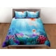 thumbnail image 3 of Bajo el mar medusas ropa de cama funda nórdica azul, rubor océano animal marino, 3 of 4