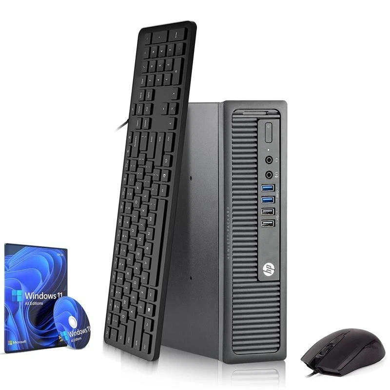 Restored HP G1 USFF Desktop Computer Mini PC | Intel Core i5-4th Gen Processor | 16GB RAM | 512GB SSD | WiFi | Keyboard & Mouse | Windows 11 Pro (Refurbished)