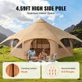 thumbnail image 4 of Large 16.4ft Canvas Camping Tent - 4 Season Bell Tent with Stove Jack, Breathable for 8 People, Outdoor Adventures, 4 of 7