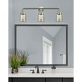 thumbnail image 2 of 205-AC-G54 Innovations Lighting Bell - 3 Light Bath Vanity In Industrial Style-11 Inches Tall and 30 Inches Wide-Antique Copper Finish-Seedy Glass, 2 of 7
