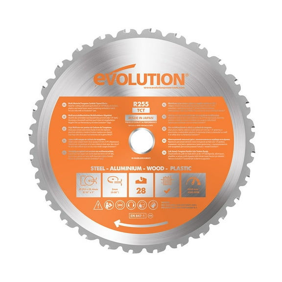 Evolution 10 in. D X 1 in. Rage 3 Carbide Tipped Steel Circular Saw Blade 28 teeth