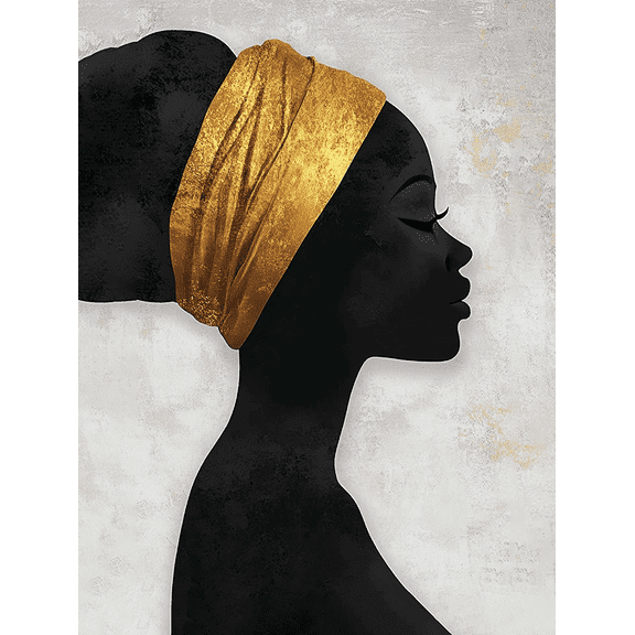 Black Gold Woman Canvas Wall Art，Suitable for Living Room， Bedroom， Bathroom， Office， and Dining Room Decoration.