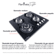 thumbnail image 3 of Parrilla de gas 4 quemadores Flamineta empotrable cristal templado negro CH/G, 3 of 8