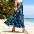 thumbnail image 4 of LWavelet Women Abstract Camo Print Maxi Skirt Elastic Waist With Pockets Casual Long Skirt Army Green S, 4 of 5