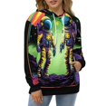 thumbnail image 4 of Cartoon Space Astronaut Planet (17)-2 Men's Women Vintage 3D Hooded Sweatshirt - All-Season Loose Fit Streetwear, 4 of 6