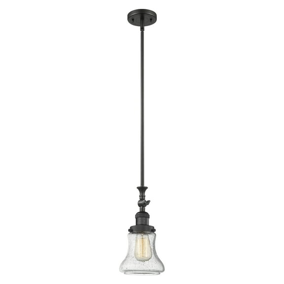 Innovations 206-BK-G194 Transitional One Light Mini Pendant from Franklin Restoration collection in Black finish,