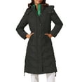 thumbnail image 1 of Abrigo largo de invierno para mujer INSPIRE CHIC, chaqueta acolchada con capucha y cierre, color negro, 1 of 6