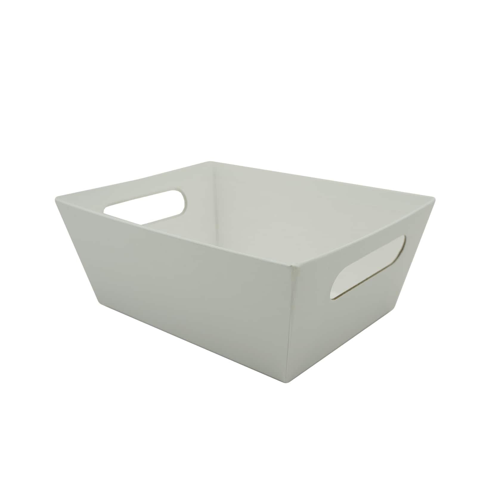 Celebrate It 9" x 7" White Basket with Handles - Cardboard Baskets for Organization, Parties, Birthdays, and Holidays - Bulk 12 Pack