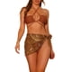 thumbnail image 1 of Conjuntos de bikini de 3 piezas para mujer, con anillo, strapless, con faldas de playa y pareos, talla X-Large, rojo y marrón, 1 of 5