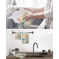 thumbnail image 5 of Ocean Sunrise Coastal Hand Towels Set, Waffle Weave Kitchen Towels 3 Pieces, Summer Beach Abstract Art Microfiber Hair Face Bath Tea Towel Absorbent Quick Drying Cleaning Dish Cloths, 15.7"x23.6", 5 of 7