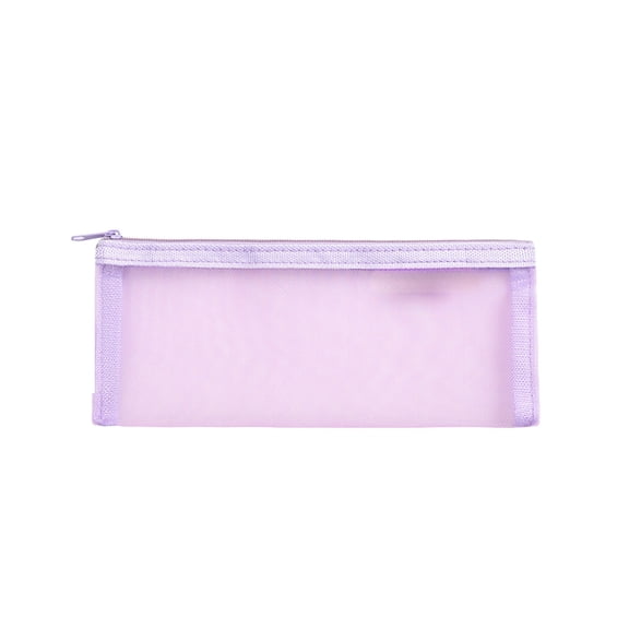 Rirozkan Clear Mesh Pencil Case, Lightweight Zippered Pouch, Transparent Vinyl Stationery Bag, Portable Pen and Marker Holder for Office, Travel, Supplies