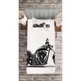 thumbnail image 3 of Ambesonne Black Grey Quilted Bedspread Set 2 Pcs, Custom Motorcycle, Twin Size, Grey Black White, 3 of 3