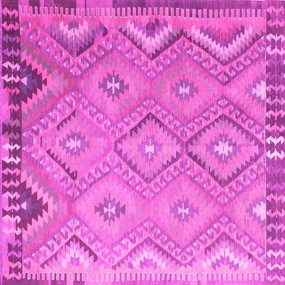 Ahgly Company Indoor Square Southwestern Pink Country Area Rugs, 5' Square