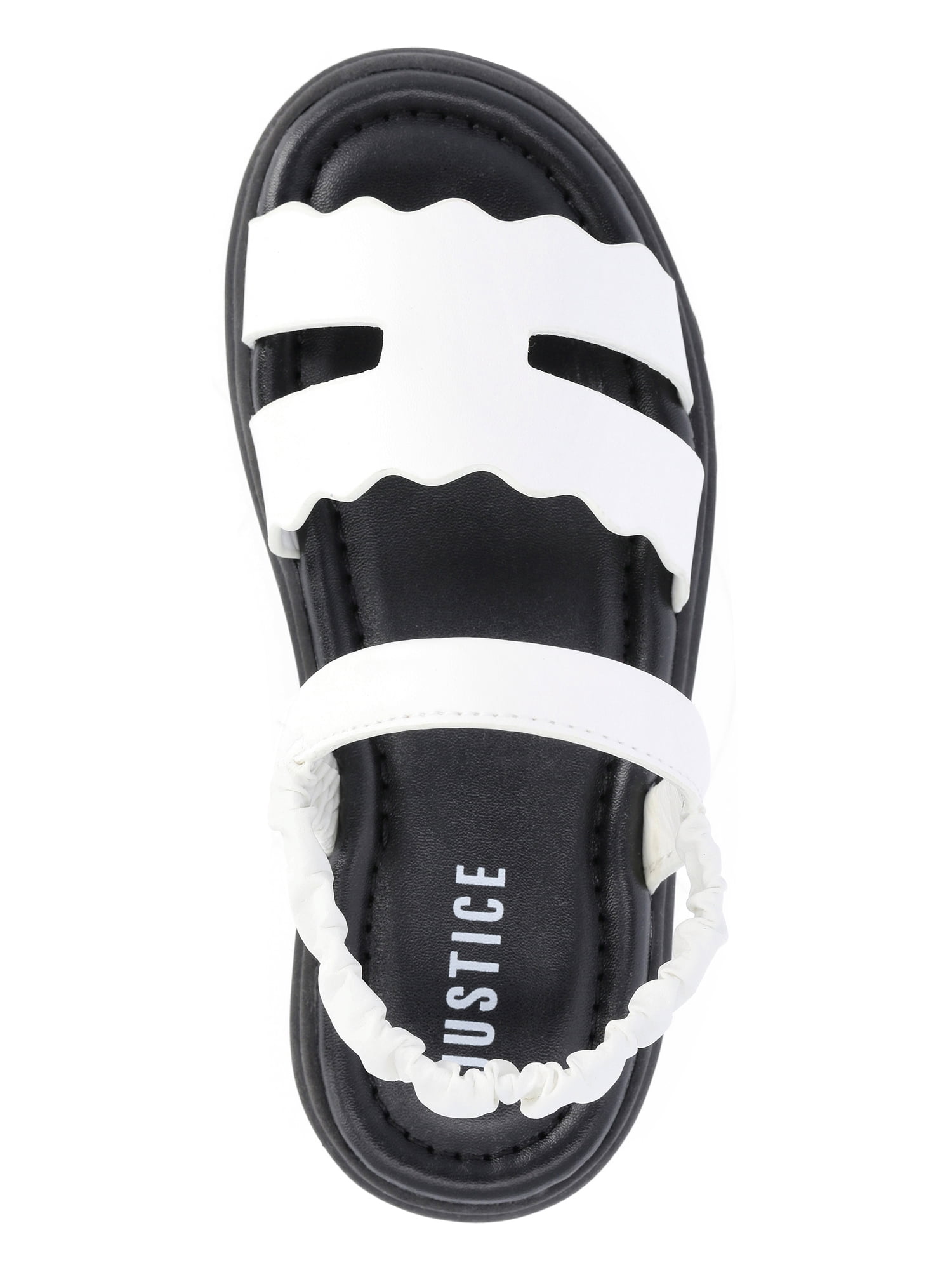 Justice Little and Big Girls Faux Leather Cut Out Sandals