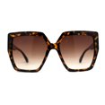thumbnail image 1 of Womens Oversize Angular Butterfly Plastic Fashion Sunglasses Tortoise Brown, 1 of 4