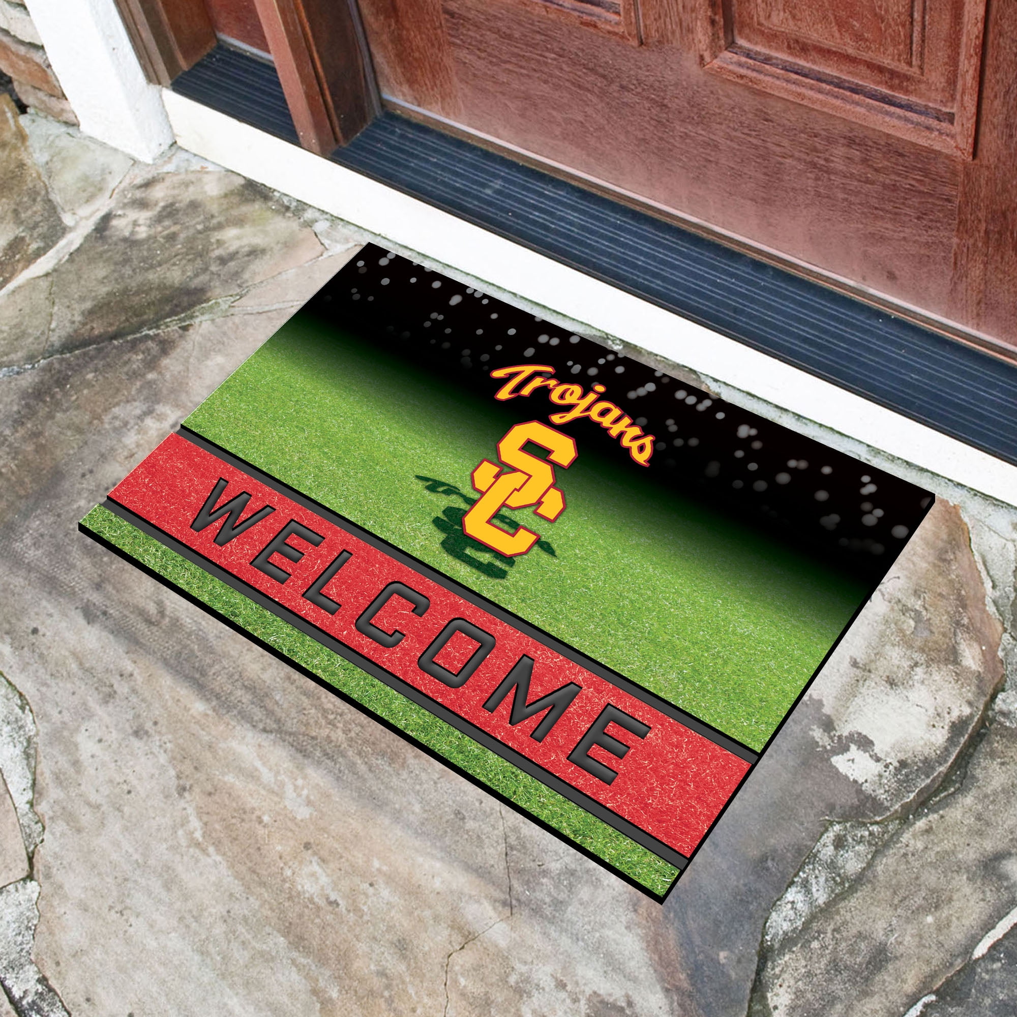 FANMATS 19992 Team Color Crumb Rubber University of Southern California Door Mat 1 Pack One Size FANMATS 19992 Team Color Crumb Rubber University of Southern California Door Mat 1 Pack One Size