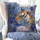 thumbnail image 4 of Funda de almohada de nailon y elastano con diseño floral azul de la serie Animals para decoración del hogar, dormitorio y sofá., 4 of 6