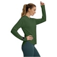 thumbnail image 4 of Sun Protection Hoodie for Women UPF 50+ Summer Long Sleeve Solid Color Lightweight Workout Shirts for Hiking Fishing Army Green XL, 4 of 7