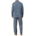 thumbnail image 3 of Pijama de 2 piezas de manga larga con botones y bolsillo para hombre INSPIRE CHIC S Azul Amarillo, 3 of 5