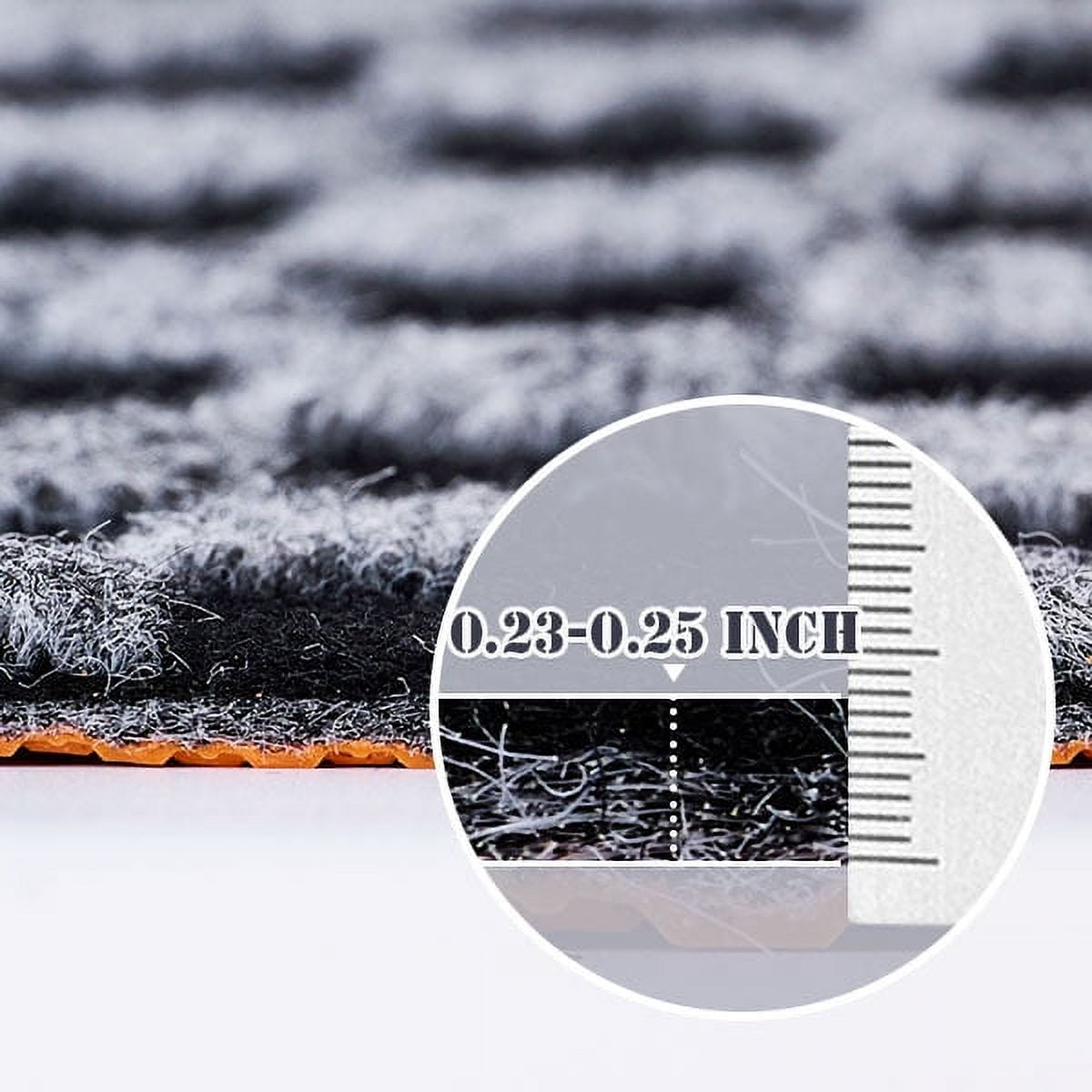 BESTVUE Area Runner Rug Outdoor Non Slips Carpet Runners Indoor Utility Rugs Mat for Kitchen Hallway Entryway Garage with Rubber Backing Gray Plaid 3ft x 8ft