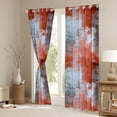 thumbnail image 3 of Homewish Watercolor Grid Blackout Curtains,Classic Abstract Geometric Curtains Pack of 2 (42x84 Each),Red, 3 of 6
