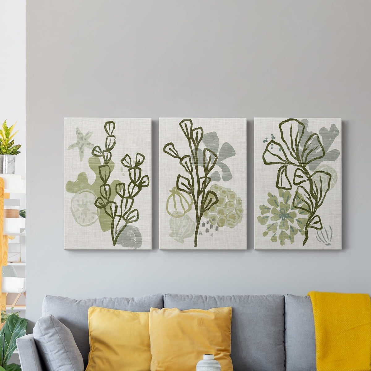 Coral Blockprint I Premium Gallery Wrapped Canvas - Ready to Hang - 40 x 60 Each