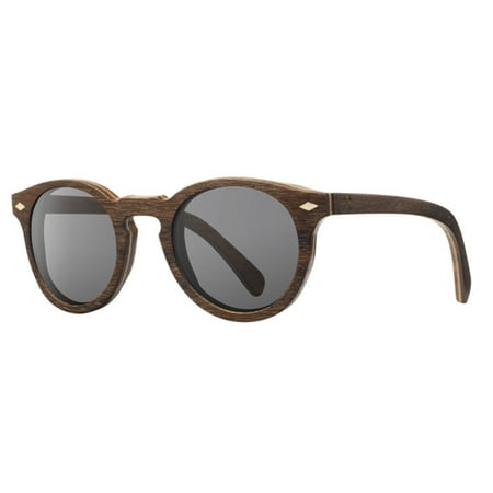 Shwood Florence Polarized Wood Keyhole Sunglasses Walnut/Oak Frame Grey Polarized Lenses