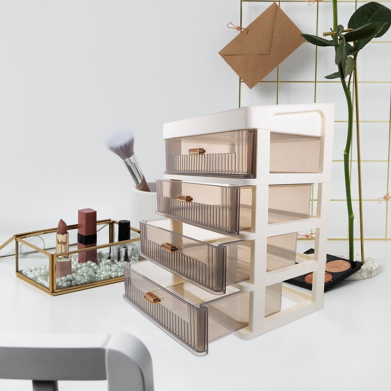 FONDOTIN White Desk Organizer with Multiple Drawers, Office and Home Storage Solution, Efficient Workspace and Desk Accessories