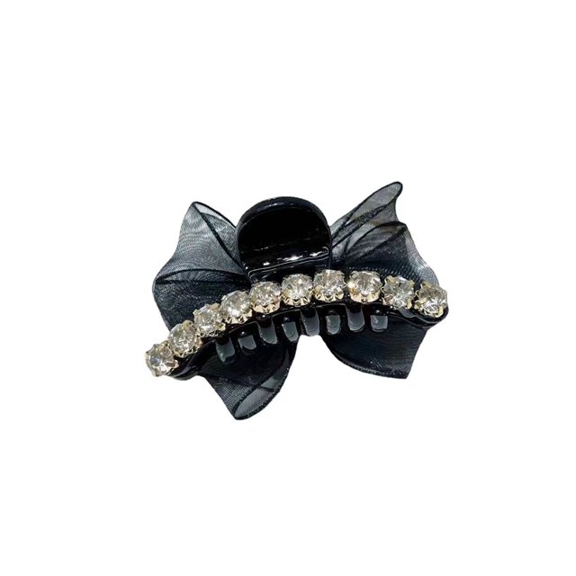 Sunloudy - Pinza para el pelo con lazo grande para mujer, decoración de diamantes de imitación brillantes, horquilla dulce, suministros antideslizantes para la cabeza Sunloudy elegante