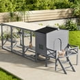thumbnail image 3 of imerelez Outdoor Catio Enclosure for Multiple Cats, 96" Large Wooden Cat House with 4 Platforms & Swing, Waterproof Cover & UV Resistant, 2-Combination Gray Cat Cage, 3 of 7