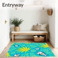 thumbnail image 3 of ODIKA 3'x5' Machine Washable Non-Slip Area Rug, Playful Marine Parade Featuring Cartoon Fish and Floating Sea Plants High Traffic Rug, Blue, 721673, 3 of 7