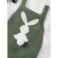 thumbnail image 6 of Newborn Baby Boys Girls Easter Overalls Sleeveless Bunny Print Knit Rompers, 6 of 9