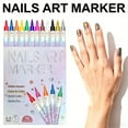 thumbnail image 7 of 12 Colors Nail Art Marker Pens Set, 3D Quick Dry 0.5MM Nail Polish Pens, Nail Markers for Nail Art, DIY Nail Art Markers Graffiti Dotting Pen for Nails Art Design Manicure Nail Decor for Adult Kids, 7 of 7
