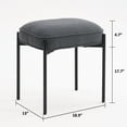 thumbnail image 4 of YOUNIKE Vanity Stool, Makeup Stool, Modern Soft Boucle Furry Ottoman Footrest, Dark Gray, 4 of 11