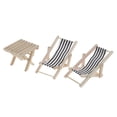 thumbnail image 4 of 1:12 casa de muñecas casa de muñecas Mini Muebles Modelo Terminado Rayado Madera Sillón Reclinable Silla de Playa Multicolor, 4 of 4