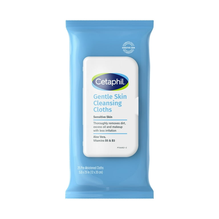 Cetaphil Gentle Skin Cleansing Cloths, 25 ct, Sensitive Facial
